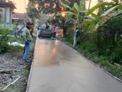 Rabat Beton Desa Pesantren Diduga Proyek Siluman, Tak Ada Papan Informasi Anggaran