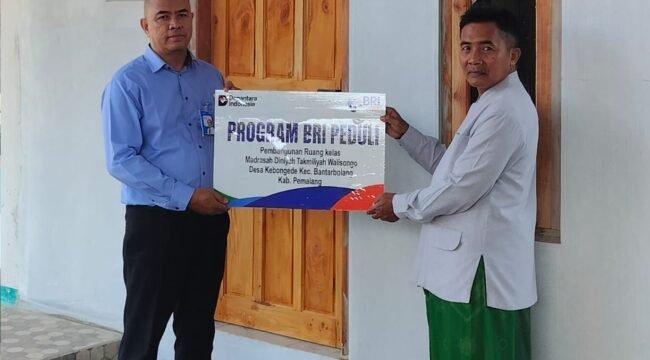 Secara simbolis oleh Rahman Hakim, selaku Supervisor Penunjang Operasional (SPO) BRI Cabang Pemalang, kepada Kepala MDA Walisongo, Mustofa, pada Senin (29/6/2026).